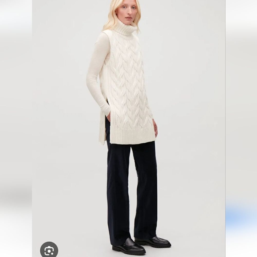 COS Cable-knit 100% Wool Vest Top Size XS
